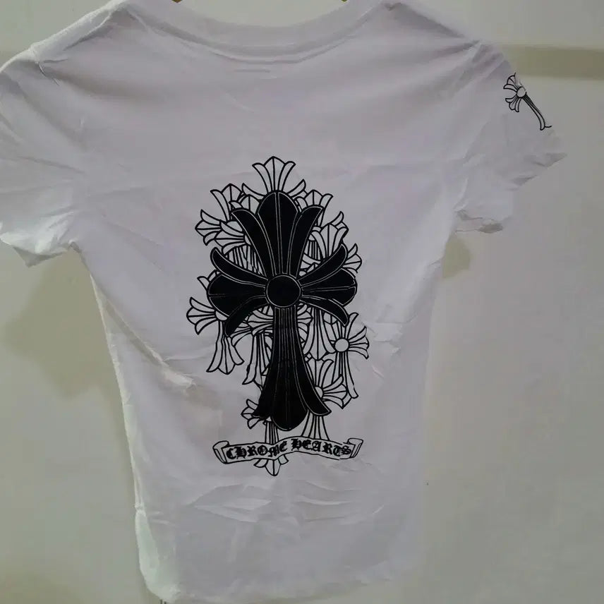 [SOLD OUT] [S사이즈]크롬하츠 여성 반팔티셔츠 화이트 44~55사이즈정도