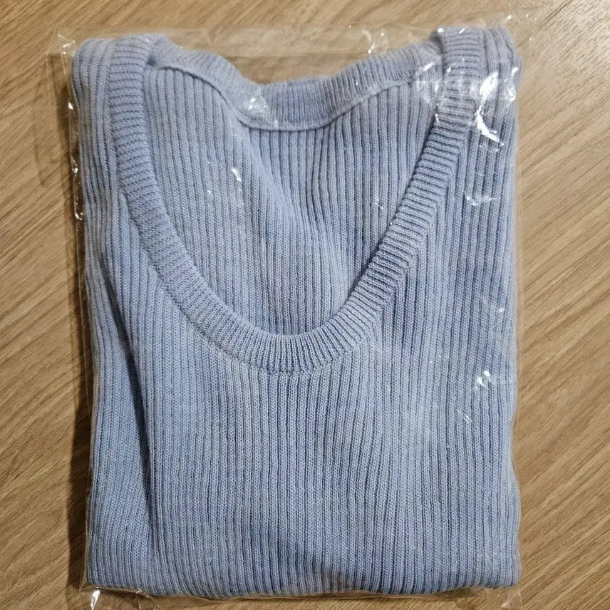 [BUNJANG] Ribbed Knit Short Sleeve T-Shirt / 새상품 반팔 골지 니트