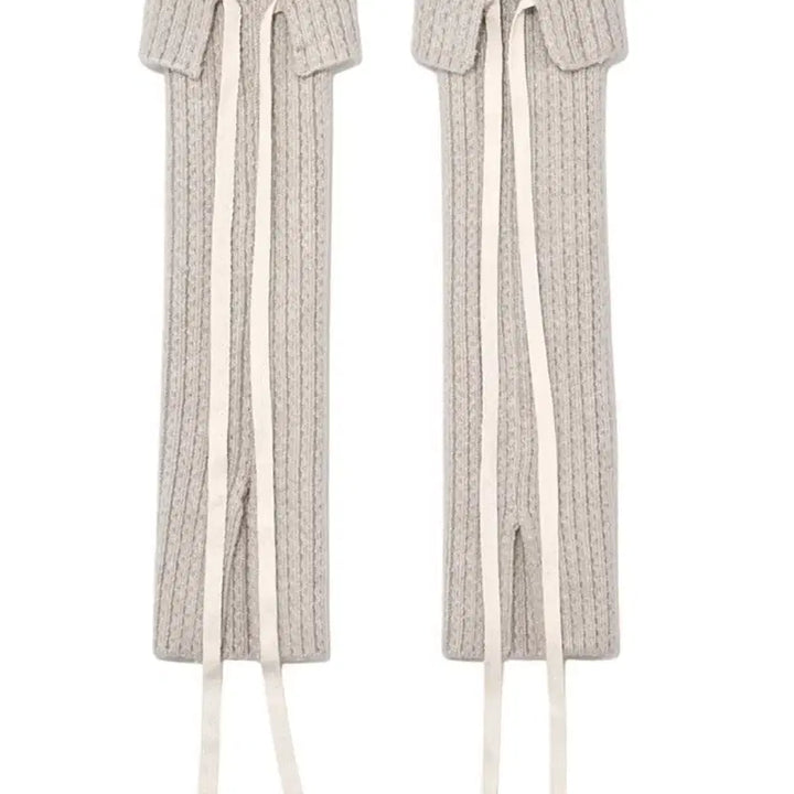 [BUNJANG] Glony Aisa Knit Leg Warmers (Oatmeal) / 글로니 아이사 니트 레그워머 (오트밀)