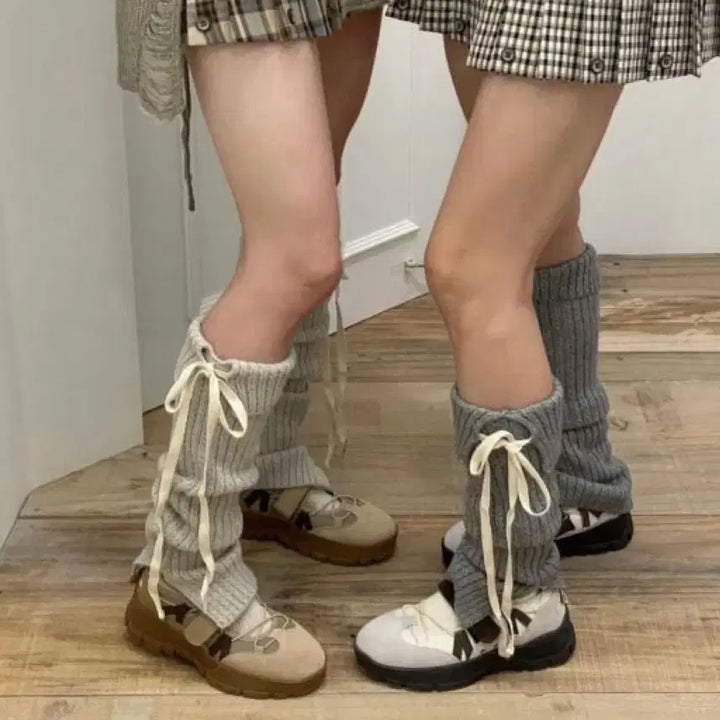 [BUNJANG] Glony Aisa Knit Leg Warmers (Oatmeal) / 글로니 아이사 니트 레그워머 (오트밀)