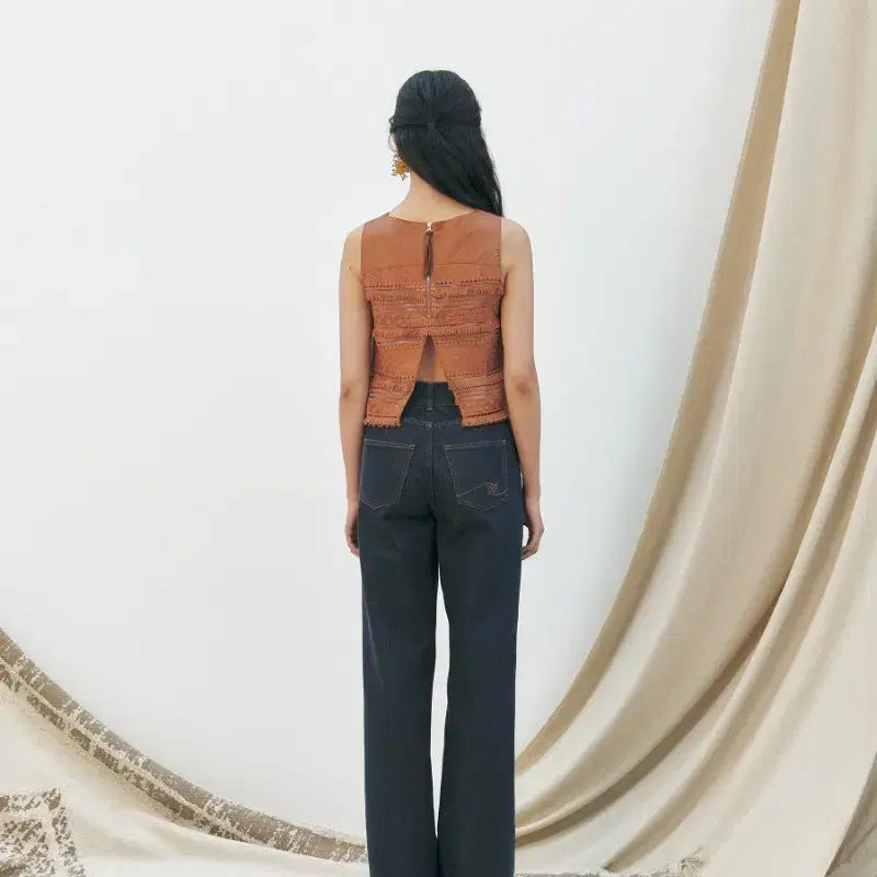 [BUNJANG] KUME Fringe Lace Sleeveless Blouse / [s] KUME 쿠메 프린지 레이스 보헤미안 에스닉 민소매 나시 탑