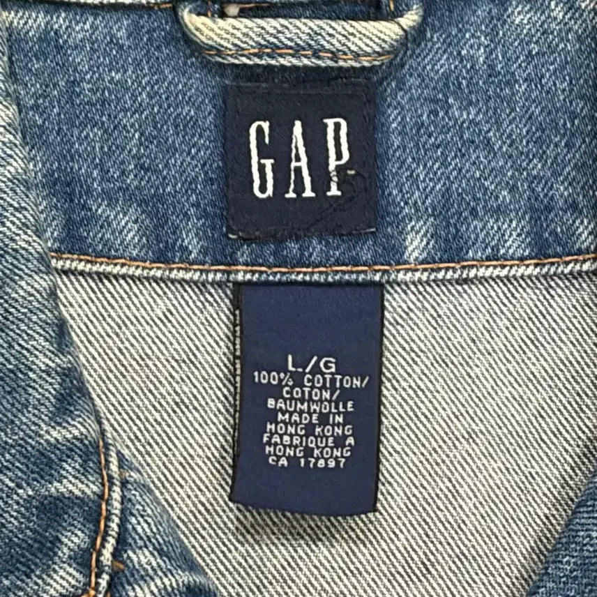 [BUNJANG] Old Gap Rolling Stones Denim Trucker Jacket / 90s 올드 갭 롤링스톤즈 크롭 데님 트러커