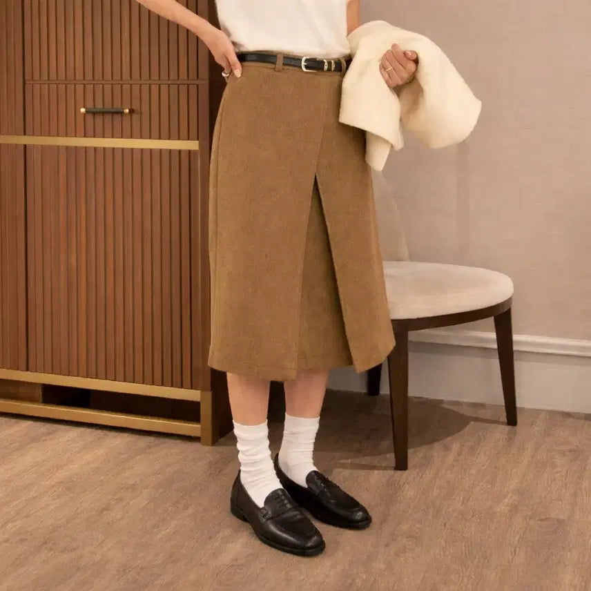 [BUNJANG] Wool Midi Skirt / 절개 미디 울스커트