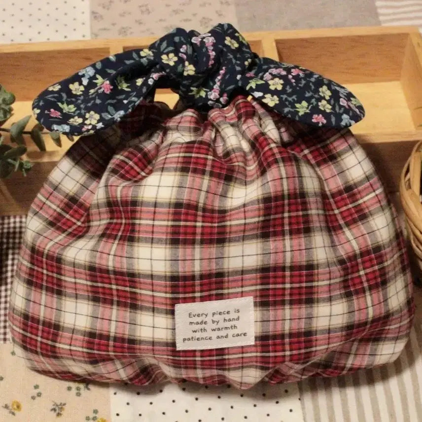 [BUNJANG] Handmade Ribbon Shirring Pouch / 핸드메이드 리본 밴딩 셔링 파우치