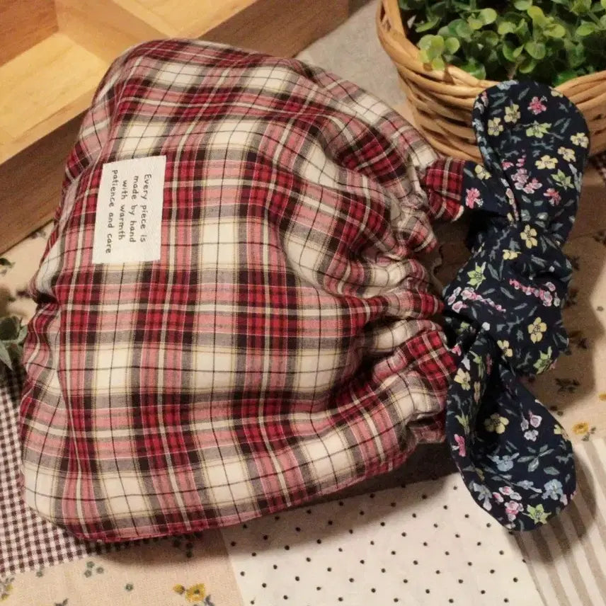 [BUNJANG] Handmade Ribbon Shirring Pouch / 핸드메이드 리본 밴딩 셔링 파우치