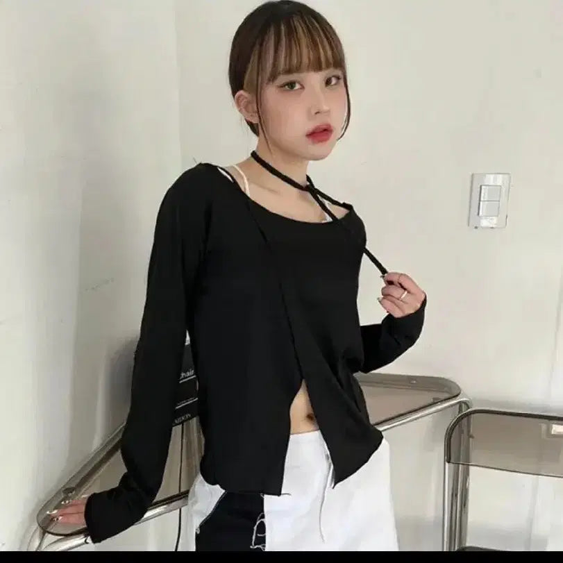 [BUNJANG] Black Strap Top / 스트랩 티