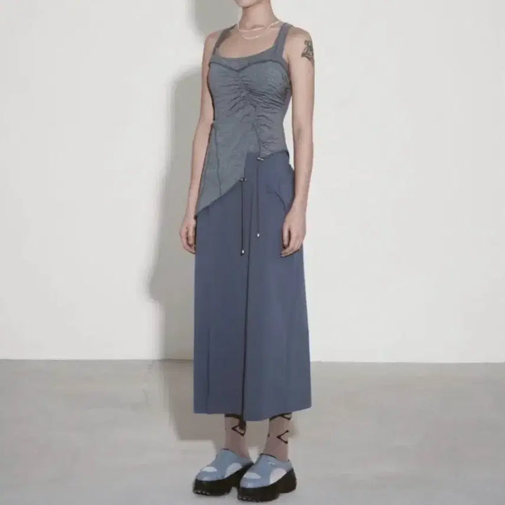 [BUNJANG] Mischief Layered Two-Tone Long Dress / 새상품 미스치프 레이어드 원피스