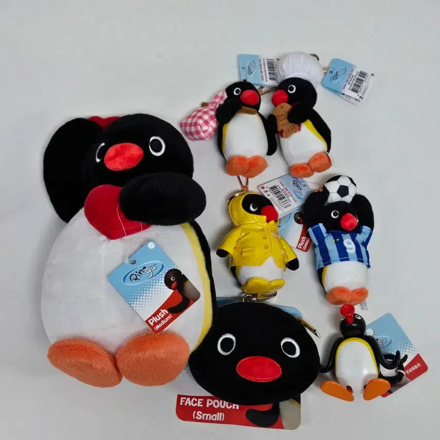 [BUNJANG] Pingu Collection Keychain Bundle Set / 핑구 인형 (우비 축구 파우치 요리사 보따리) 모음 키링