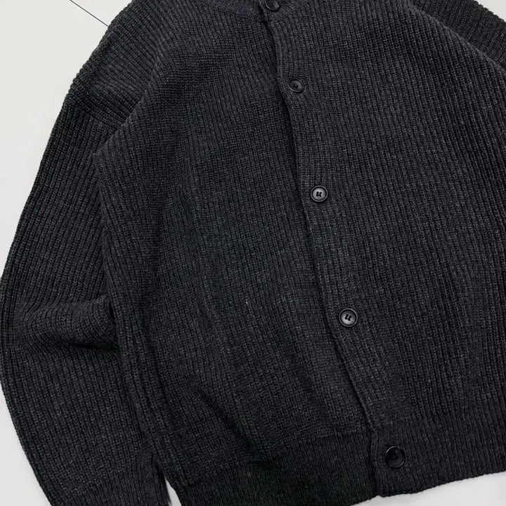 [BUNJANG] Zerovner Minimal Gray Button Knit Jacket / 제로브너 미니멀 그레이 단추 니트 자켓