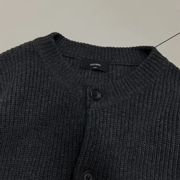[BUNJANG] Zerovner Minimal Gray Button Knit Jacket / 제로브너 미니멀 그레이 단추 니트 자켓