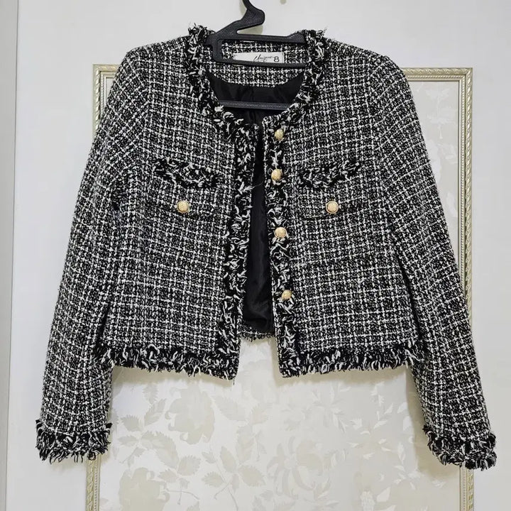 [BUNJANG] Soop Tweed Jacket Black and White / 숲 트위드 자켓 블랙 화이트