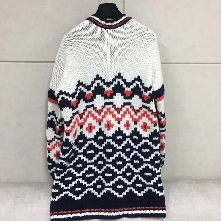 [BUNJANG] Maje Pattern Wool Knit Zip-up Cardigan / maje 마쥬 두툼한 패턴 울니트 집업 가디건