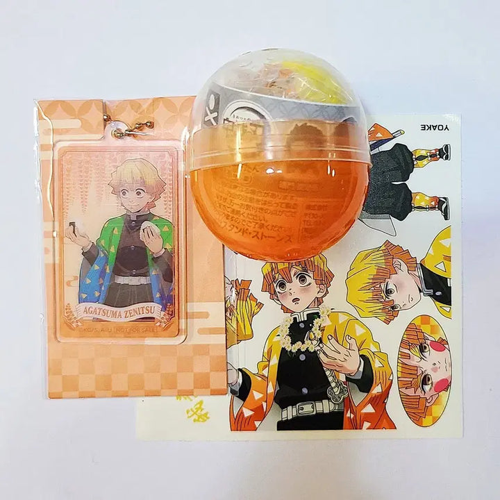 [BUNJANG] Demon Slayer Zenitsu Acrylic Keychain Figure / 미개봉)젠이츠 오네무탄 아크릴 키링 귀멸의 칼날 가챠 피규어 주먹밥