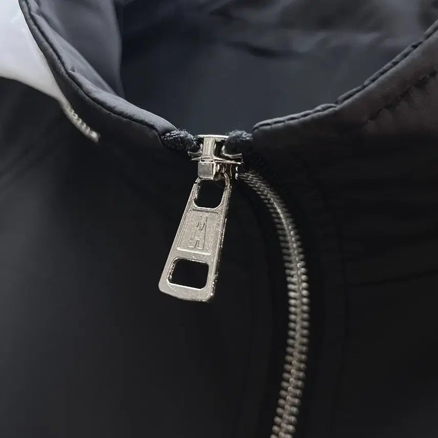 [BUNJANG] Moncler Hooded Windbreaker Jacket / [100~105사이즈]몽클레어 후드 집업 바람막이 블랙 와팬로고 자켓