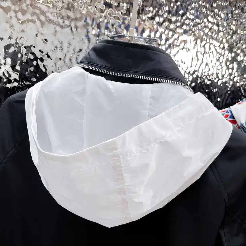 [BUNJANG] Moncler Hooded Windbreaker Jacket / [100~105사이즈]몽클레어 후드 집업 바람막이 블랙 와팬로고 자켓