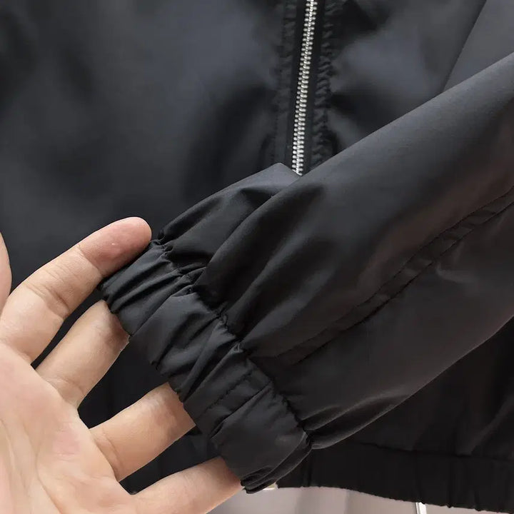 [BUNJANG] Moncler Hooded Windbreaker Jacket / [100~105사이즈]몽클레어 후드 집업 바람막이 블랙 와팬로고 자켓
