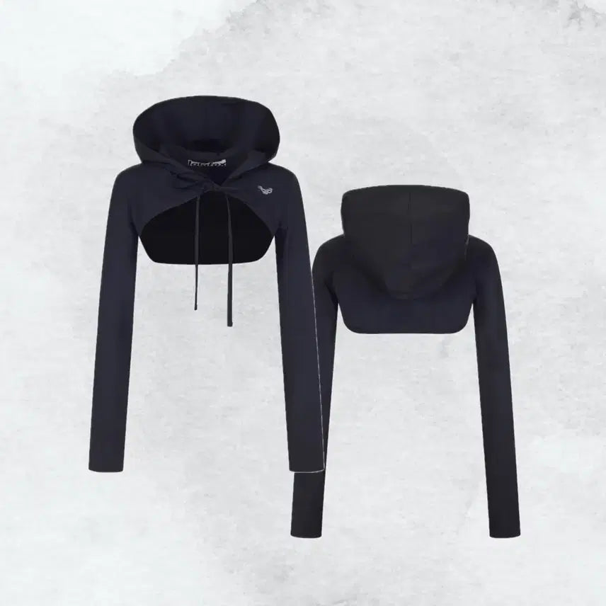 [BUNJANG] Lalafox Hooded Jersey Bolero Black / 라라폭스 후드 저지 볼레로 블랙