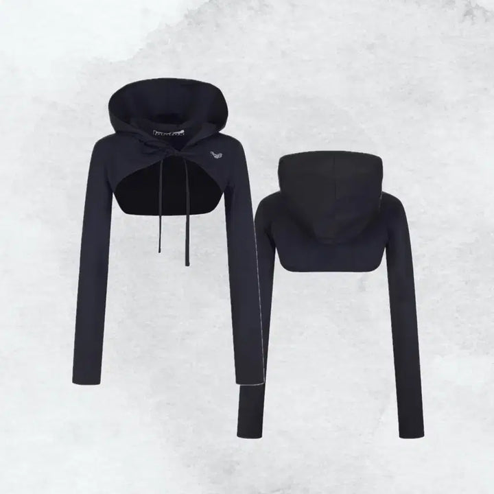 [BUNJANG] Lalafox Hooded Jersey Bolero Black / 라라폭스 후드 저지 볼레로 블랙