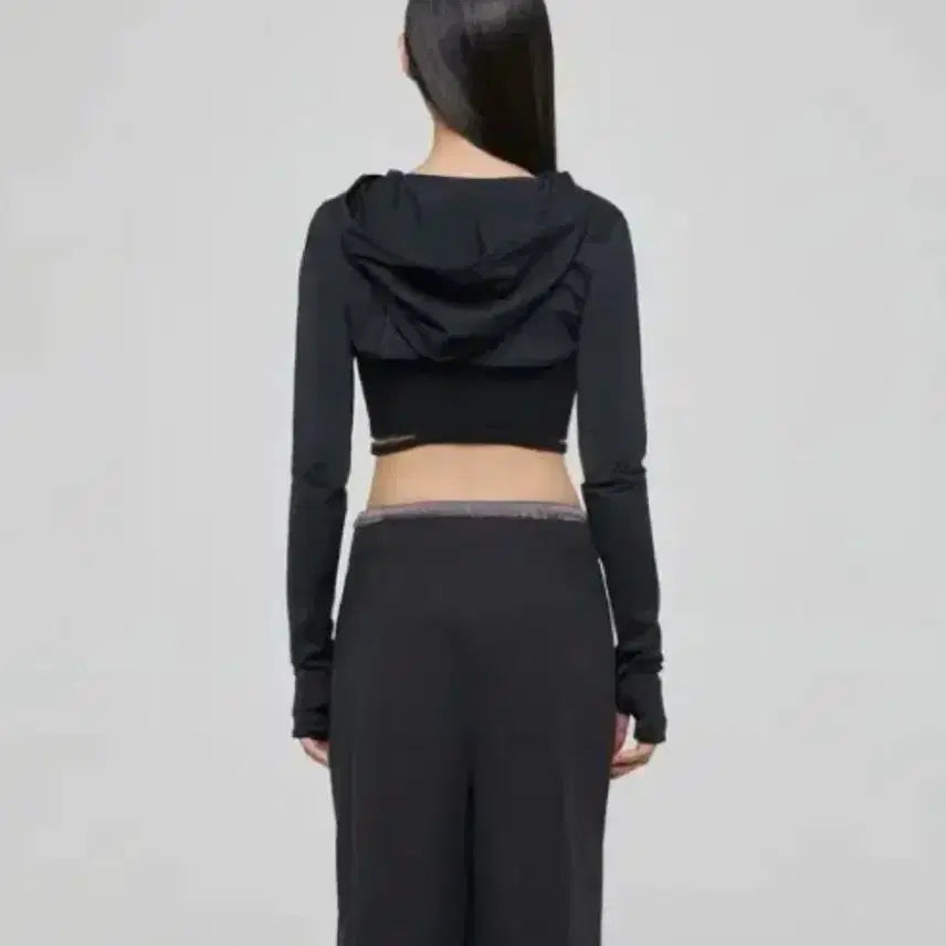 [BUNJANG] Lalafox Hooded Jersey Bolero Black / 라라폭스 후드 저지 볼레로 블랙