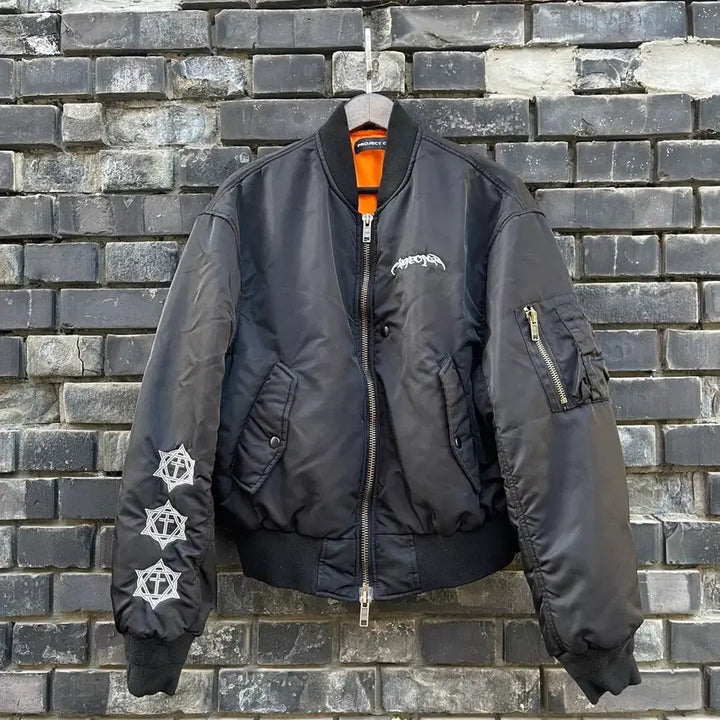 [BUNJANG] Project G/R Metallic Bomber Jacket Black / [1] Project G/R 메탈릭 봄버 자켓 블랙