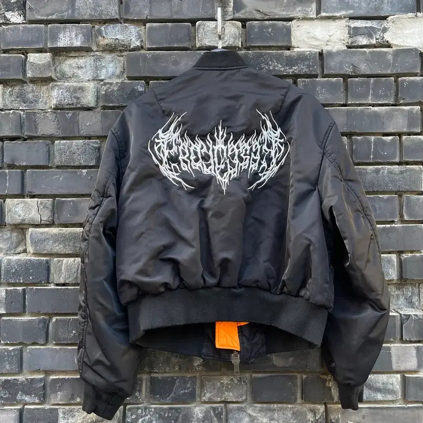 [BUNJANG] Project G/R Metallic Bomber Jacket Black / [1] Project G/R 메탈릭 봄버 자켓 블랙