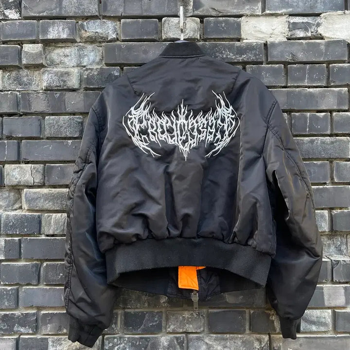 [BUNJANG] Project G/R Metallic Bomber Jacket Black / [1] Project G/R 메탈릭 봄버 자켓 블랙