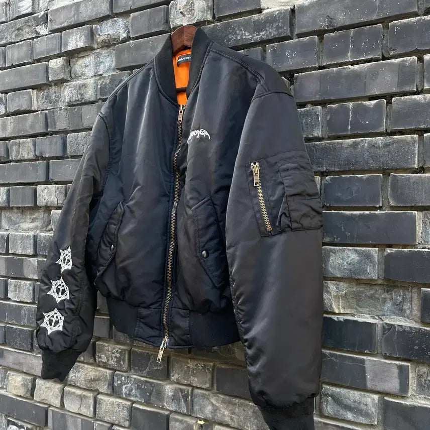 [BUNJANG] Project G/R Metallic Bomber Jacket Black / [1] Project G/R 메탈릭 봄버 자켓 블랙