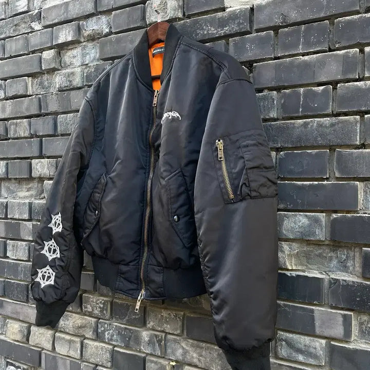 [BUNJANG] Project G/R Metallic Bomber Jacket Black / [1] Project G/R 메탈릭 봄버 자켓 블랙