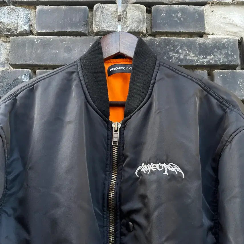 [BUNJANG] Project G/R Metallic Bomber Jacket Black / [1] Project G/R 메탈릭 봄버 자켓 블랙