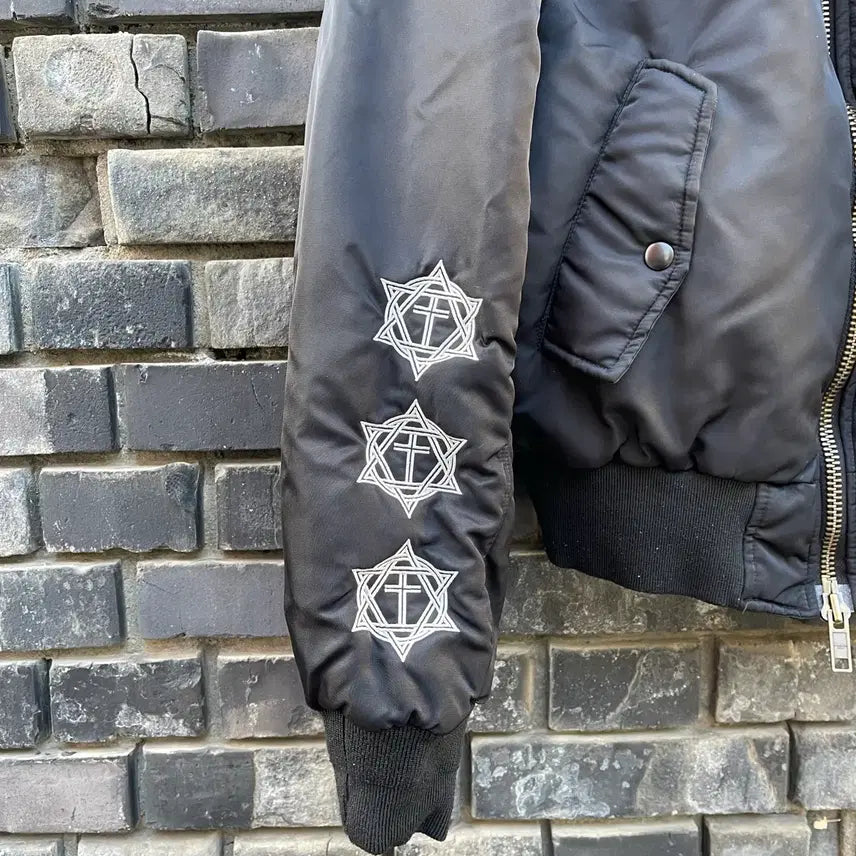 [BUNJANG] Project G/R Metallic Bomber Jacket Black / [1] Project G/R 메탈릭 봄버 자켓 블랙