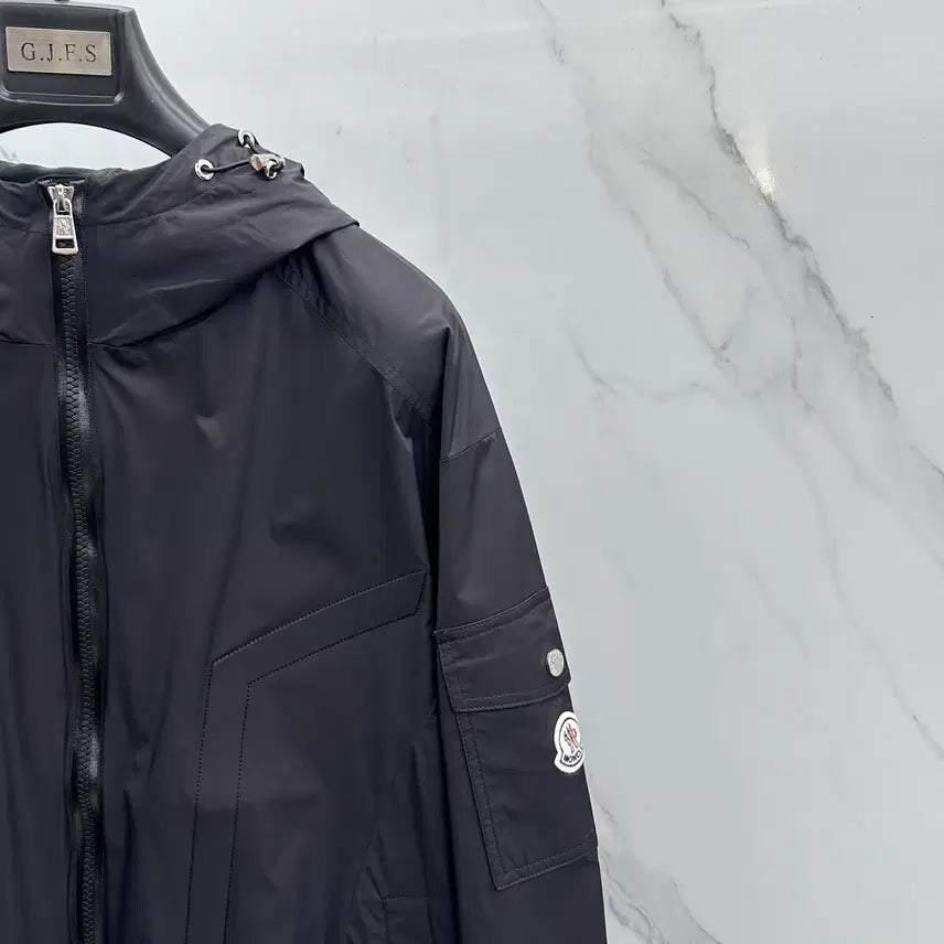 [BUNJANG] Moncler Hooded Windbreaker Jacket / [100~105사이즈]몽클레어 후드 집업 바람막이 그레이 블랙  자켓