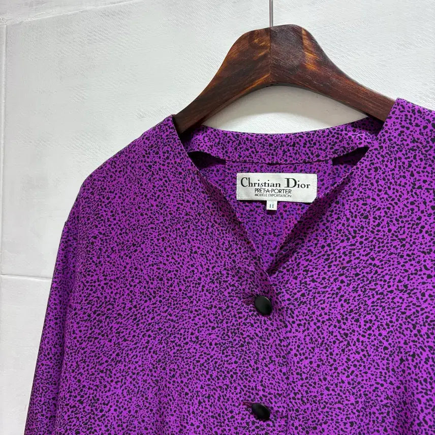 [BUNJANG] Dior Silk Leopard Blouse / Dior 디올 실크 레오파드 블라우스