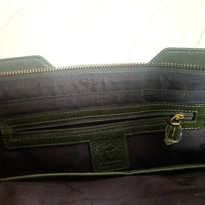 [BUNJANG] Anne Klein Khaki Leather Shoulder Bag / Anne Klein 카키색 가죽 숄더백
