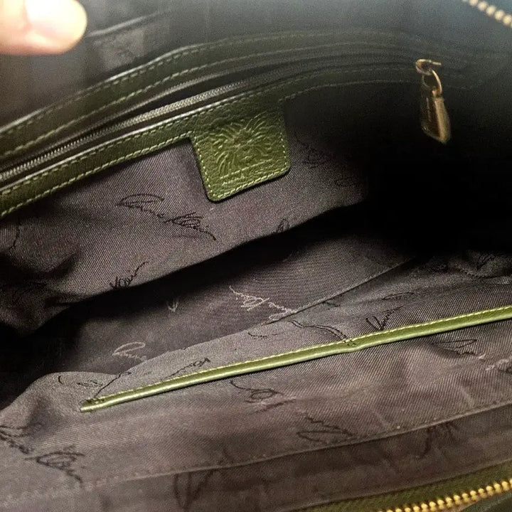 [BUNJANG] Anne Klein Khaki Leather Shoulder Bag / Anne Klein 카키색 가죽 숄더백