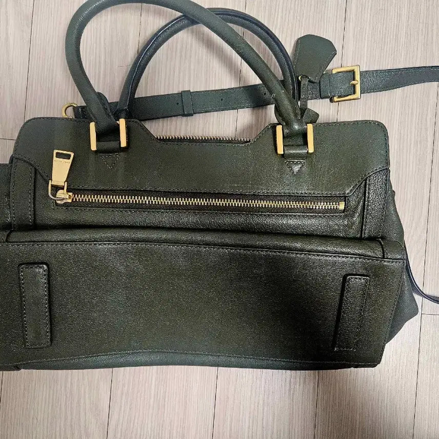 [BUNJANG] Anne Klein Khaki Leather Shoulder Bag / Anne Klein 카키색 가죽 숄더백