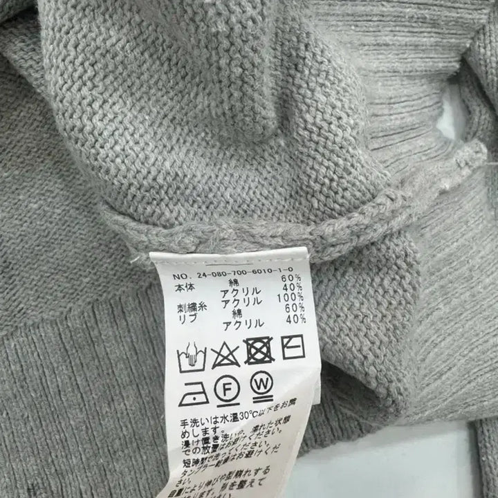 [BUNJANG] Gray Embroidered Knit Sweater / 그레이 자수 니트 / 루즈핏 55-66/데일리룩/간절기 니트/JPN