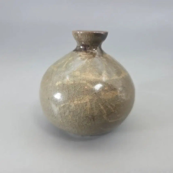 [BUNJANG] Goryeo Celadon Porcelain Pheasant Motif Water Bottle / 진품 고려청자 면백상감 봉황문 유병