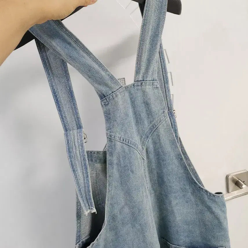 [BUNJANG] Women's Light Wash Overalls / 여성 연청 멜빵 바지