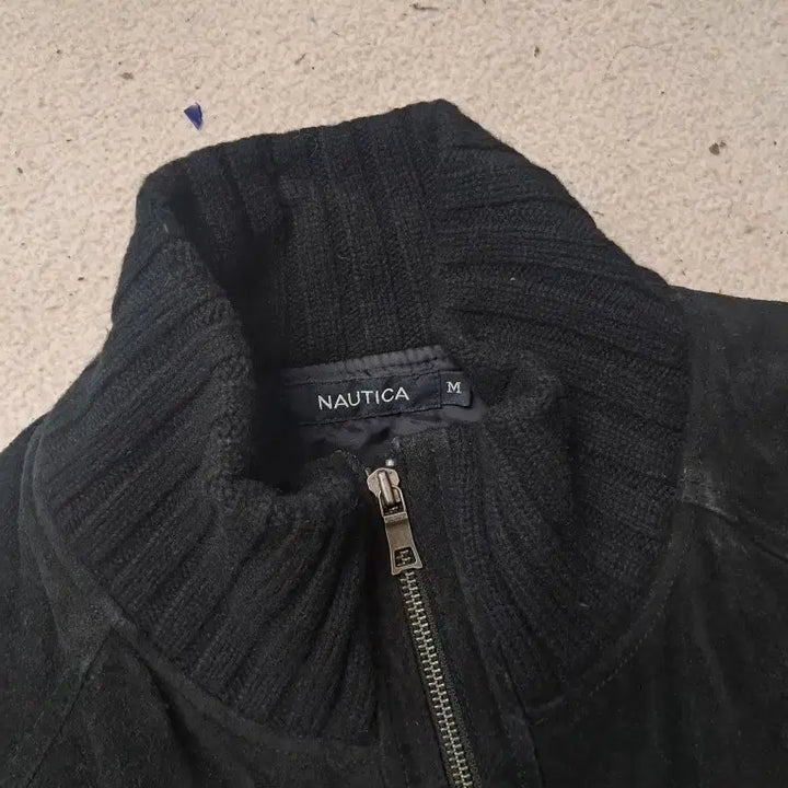 [BUNJANG] Nautica Suede Zip-up Knit / 노티카 리얼스웨이드 집업니트