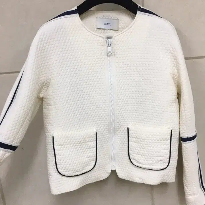 [BUNJANG] DEWL White Quilted Zip-Up Jacket / DEWL듀엘  화이트 퀼팅 집업자켓