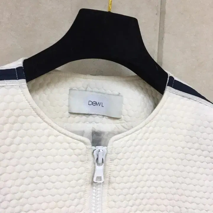 [BUNJANG] DEWL White Quilted Zip-Up Jacket / DEWL듀엘  화이트 퀼팅 집업자켓