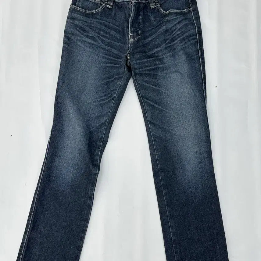 [BUNJANG] Vintage Y2K Wash Straight Fit Denim Jeans / 일본빈티지 Y2K 워싱 일자핏 진청 워싱 슬림핏 데님 청바지