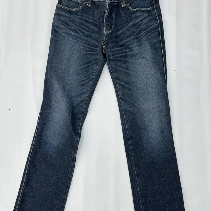 [BUNJANG] Vintage Y2K Wash Straight Fit Denim Jeans / 일본빈티지 Y2K 워싱 일자핏 진청 워싱 슬림핏 데님 청바지