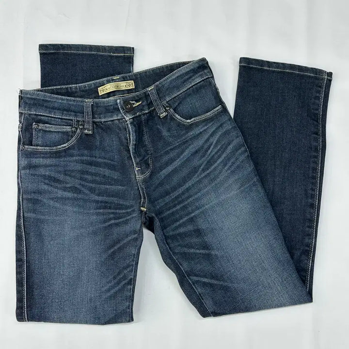 [BUNJANG] Vintage Y2K Wash Straight Fit Denim Jeans / 일본빈티지 Y2K 워싱 일자핏 진청 워싱 슬림핏 데님 청바지