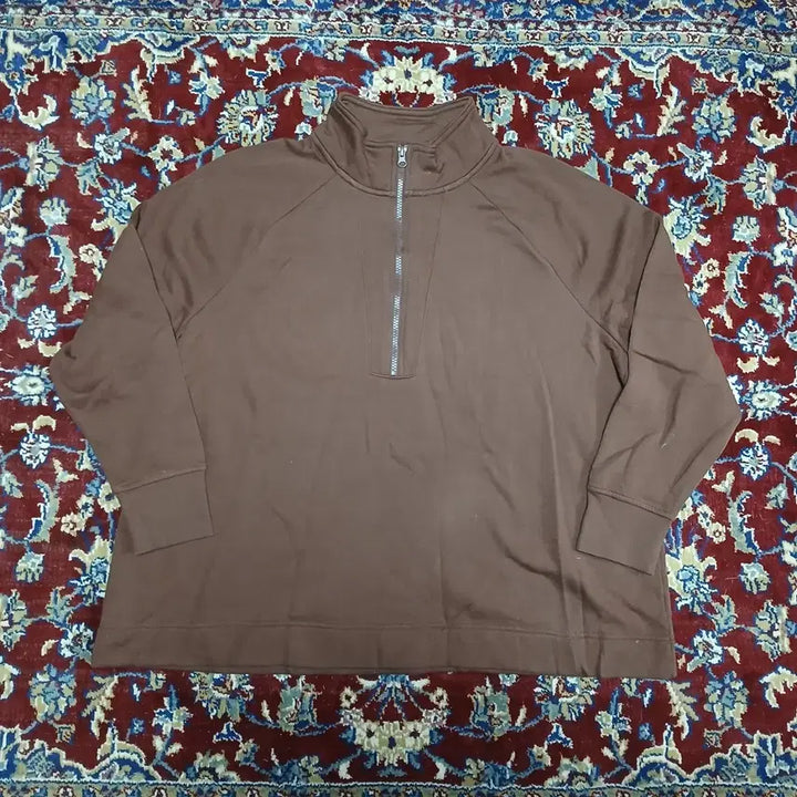 [BUNJANG] Half-Zip Knit Shirt Brown / (1X / 약 S~M) 하프 집업 반집업 니트 셔츠 브라운