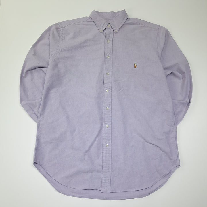 [SOLD OUT] CL595 LT 폴로 90s 코튼 멀티포니 버튼다운 라벤더 셔츠 남방