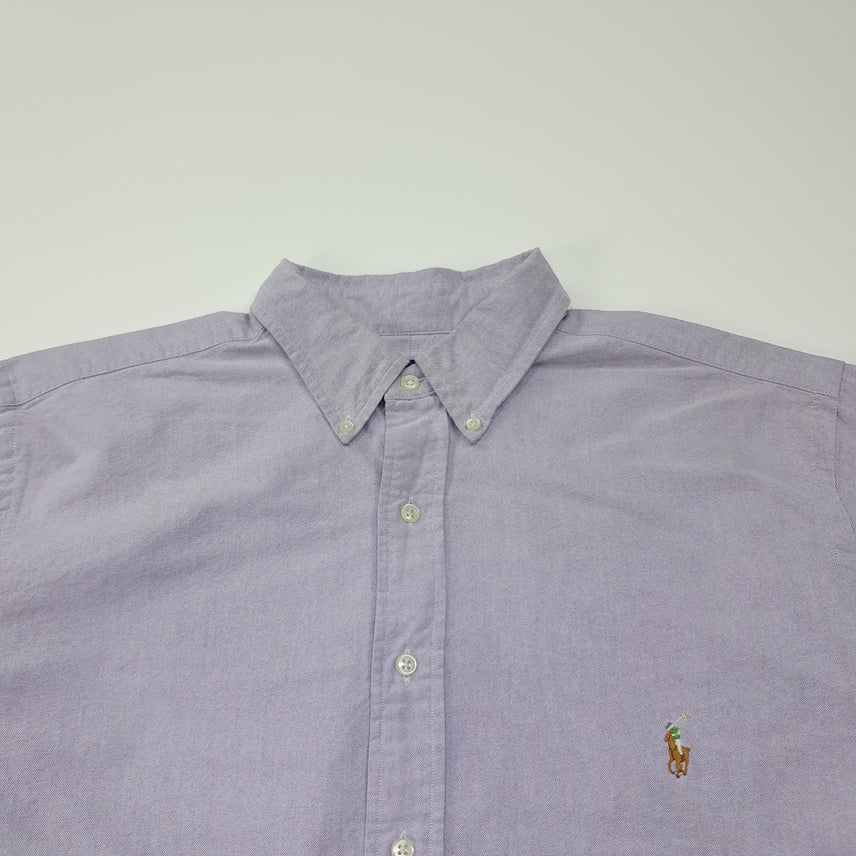 [SOLD OUT] CL595 LT 폴로 90s 코튼 멀티포니 버튼다운 라벤더 셔츠 남방