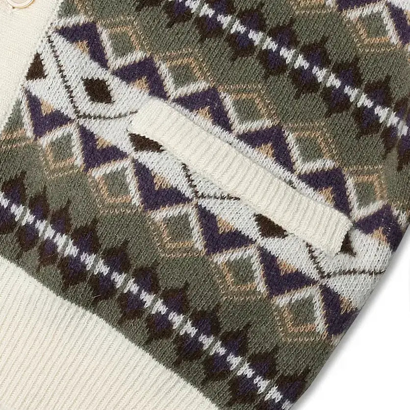 [BUNJANG] Mc Lauren Native Pattern Shawl Collar Knit Cardigan / 맥 로렌 [Mc Lauren] 네이티브 패턴 숄카라 니트 가디건 이태리