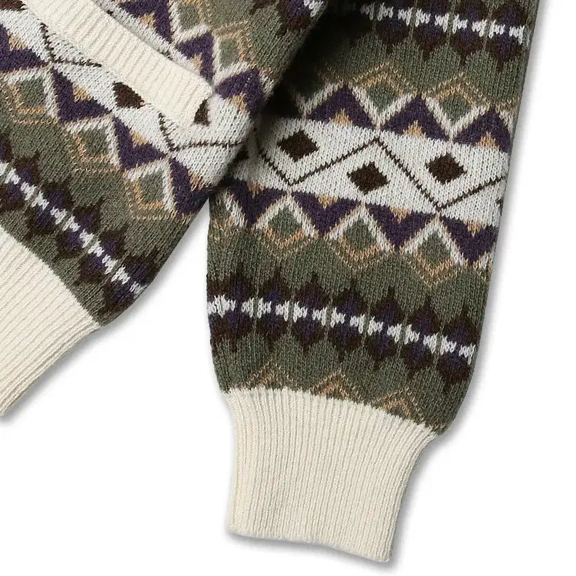 [BUNJANG] Mc Lauren Native Pattern Shawl Collar Knit Cardigan / 맥 로렌 [Mc Lauren] 네이티브 패턴 숄카라 니트 가디건 이태리