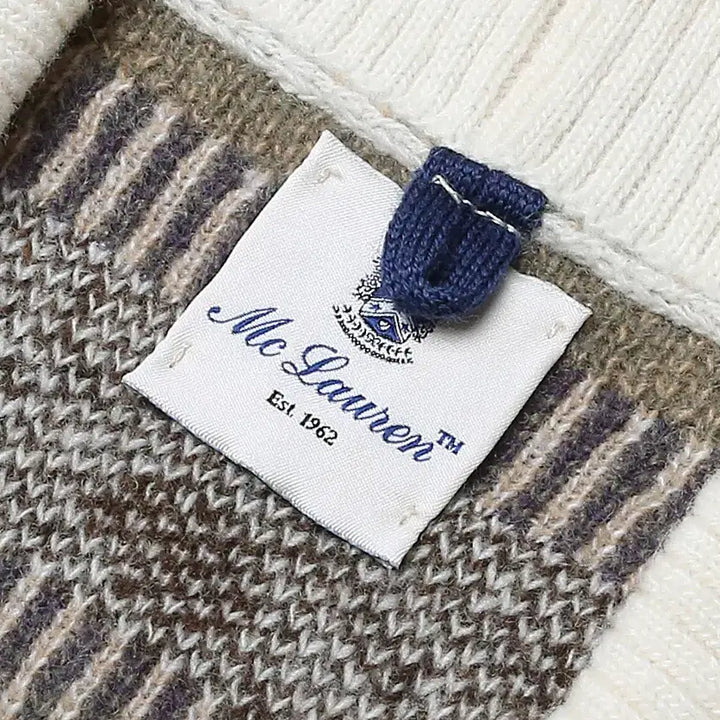 [BUNJANG] Mc Lauren Native Pattern Shawl Collar Knit Cardigan / 맥 로렌 [Mc Lauren] 네이티브 패턴 숄카라 니트 가디건 이태리